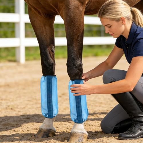 Protectores de malla para patas de caballo con tejido transpirable 7