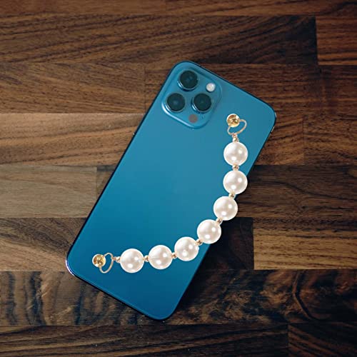 Hemobllo 2 Pcs Phone Finger Strap - Beaded Phone Hand Strap Secure Mobile Phone Finger Chain Drop Resistance Phone Grip Holder Imitation Pearl Phone Strap Diy Phone Case Accessories Decoration #TOP7