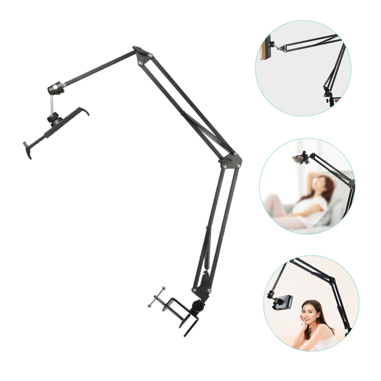 COLLBATH Supporto Per Telefono Da Soffitto Braccio Lungo Supporto Per Tablet Da Comodino Ripiegabile E Regolabile Per Registrazione Video