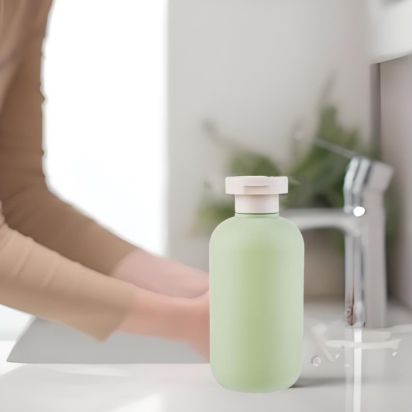 24 Piezas Botellas de Viaje Rellenables 200ml Verde Exprimible con Tapa Abatible, Botes Viaje Portátiles de HDPE para Desinfectante Manos, Champú, Loción, Dispensador Cosmético