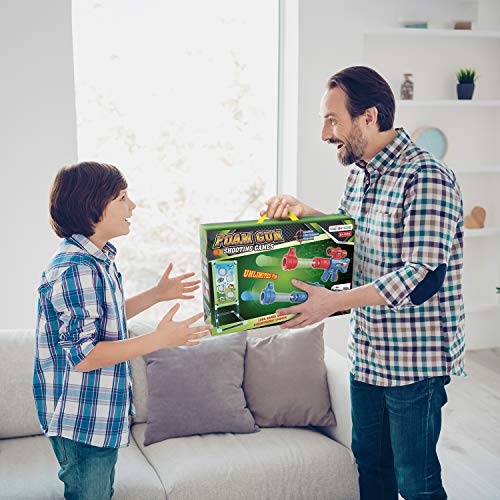 Springflower SFSHOT01 Shooting Game Toy For 5 6 7 8 9 10+ Years Olds Boys,2Pk Foam Ball Popper Air Toy Guns With Standing Shooting Target,24 Foam Balls, Ideal Gift thumb #4