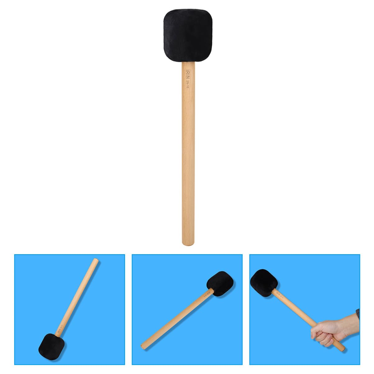 KESYOO Wood Handle Bass Drum Mallets Lightweight Percussion Drumsticks for Adults for Beginners and Performances Durable Comfortable Grip