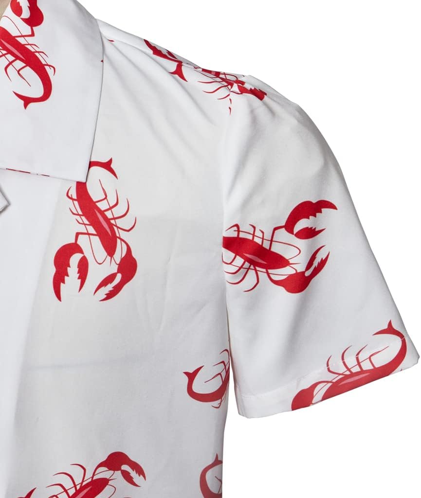 MelangCos Men's Kramer Lobster Shirt Button-Up White Shirt Short Sleeve Hawaiian Shirts - Image 6