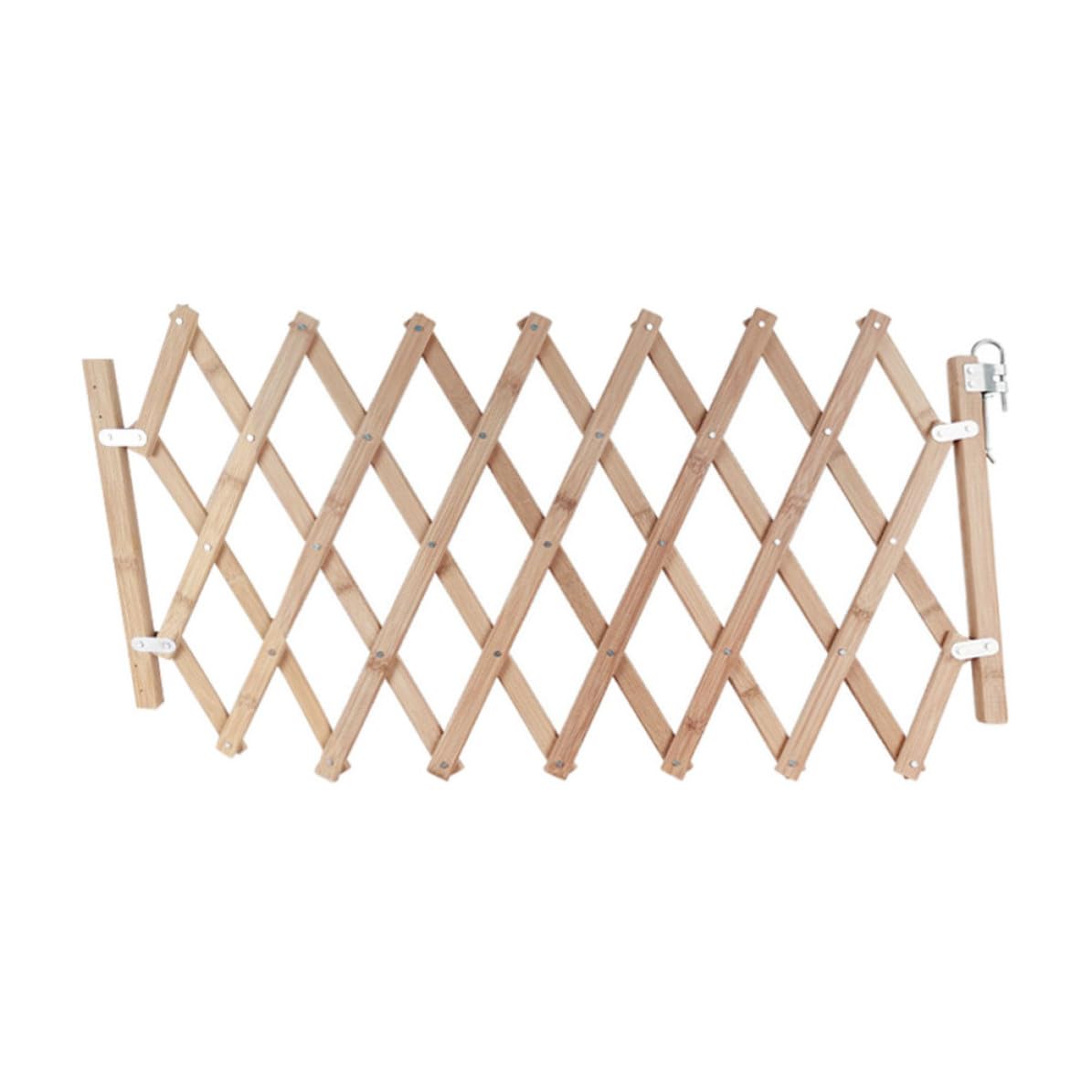 Wooden PET Isolation Gate for Hallway, One Hand Operation, Khaki