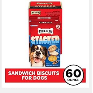 Milk bone stacked dog treats 30 ounce pack of 2 crunchy biscuit with molasses and peanut butter creamy filling  urban country home decor