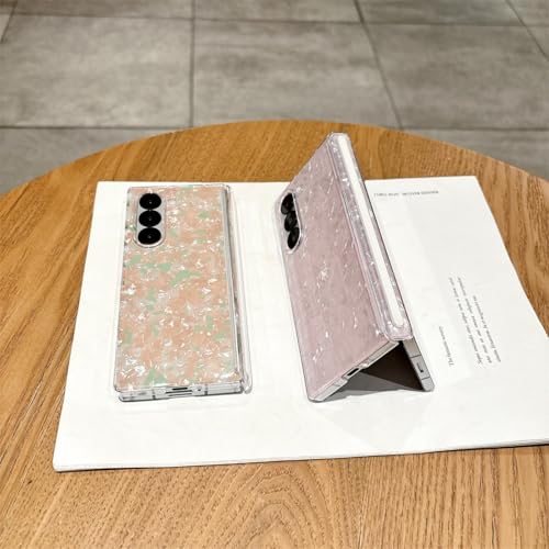 Coque Galaxy Z Fold 4 marbre pailleté Aurora