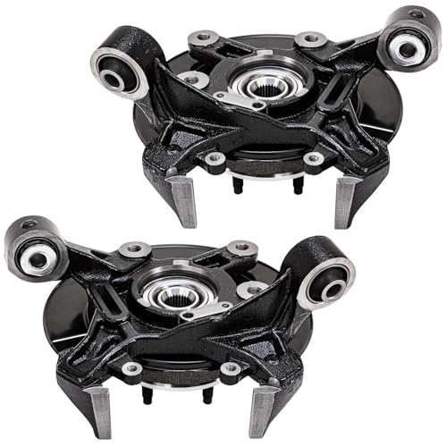 Image of Detroit Axle - Rear 6pc Steering Knuckles Kit for 2006-2010 Ford Explorer Mercury Mountaineer, 2 Steering Knuckles and Wheel Bearing Hubs 2 Struts & Coil Spring 2 Sway Bars Replacement Suspension