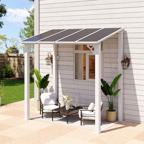 Aoxun 8’x5’ Gazebo for Patio, Gazebo Pergola with Sloped Roof, White
