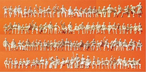 Preiser 16328 Unpainted Figure Set Sitting People Package(120) HO Model Figure