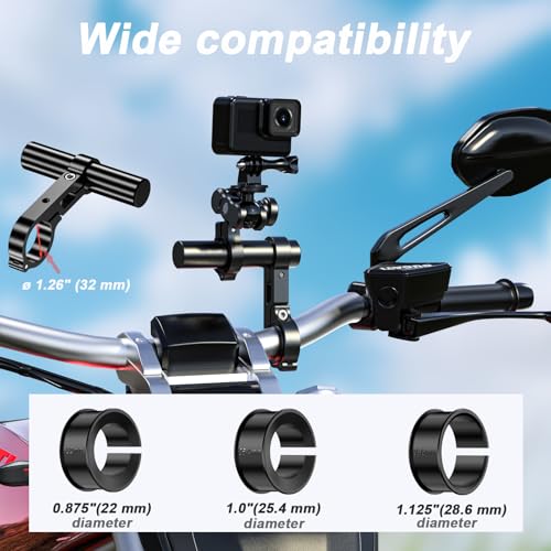 LOKTENWO Bike Handlebar Extender - 3.93\" Aluminum Extension with Aluminum Alloy Single-Clamp Mounting Base for Bicycle and Motorcycle, Fits Handlebar Diameters of 0.875\"/ 1.0\"/ 1.125\"/ 1.26\" - Thumbnail 4