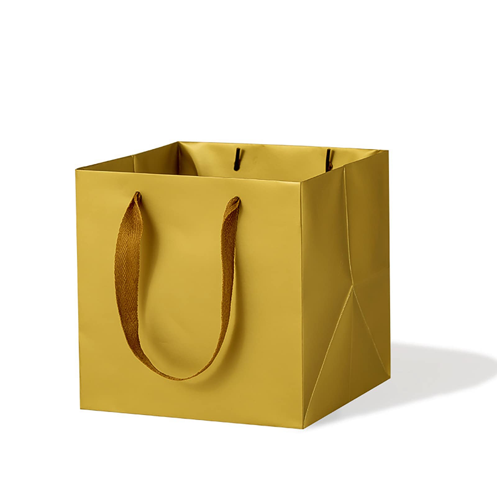 LFCXHTY Gold Large Square Gift Bags Square Bottom Bags with Handles for Party Favor, Birthday Gift Bag (12 x 12 x 12 in, 1 CT)