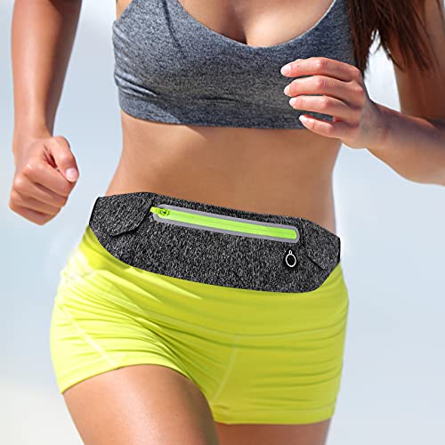 MATEPROX Sacs Banane pour Femmes Hommes, Sacs de Ceinture de Course élastique réglable de Grande Capacité, Sac de Taille Mince et étanche à la Transpiration pour Les activités de Plein air-Gris Cover