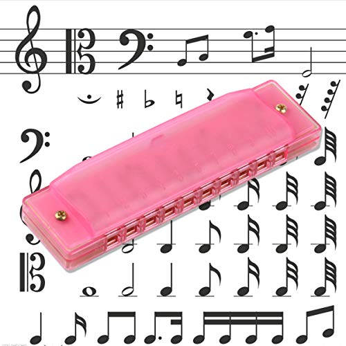 UNIME 4 PCS Harmonica for Kids, 10 Hole Translucent Harmonica for Children Kids