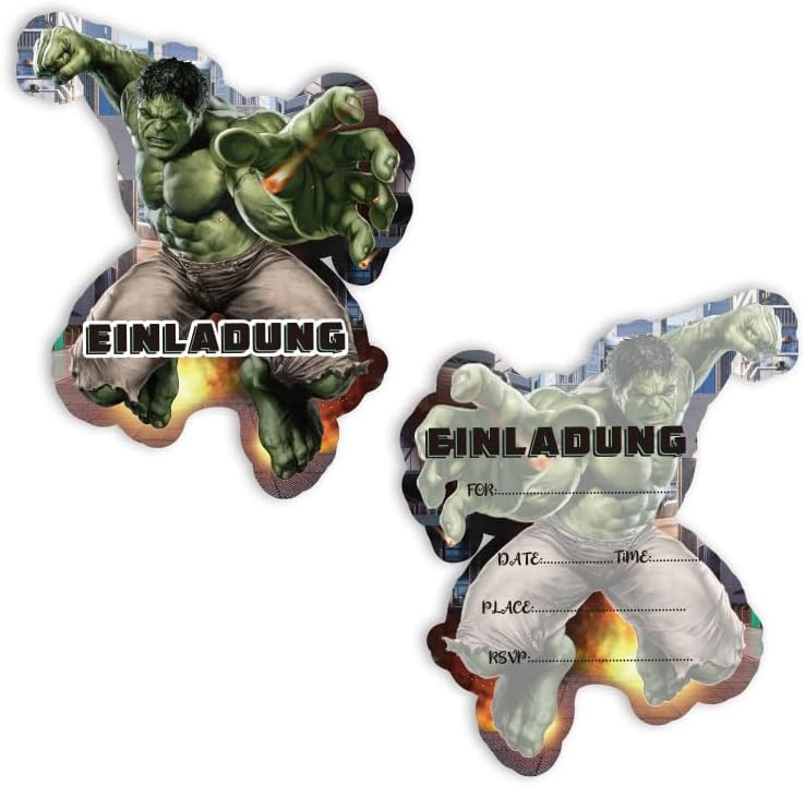 12x Einladungskarten Kindergeburtstag - Bunte Party-Einladungen Mit Umschlägen