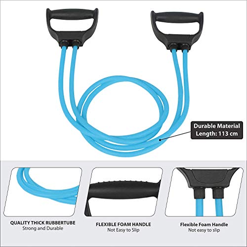 Image of ALN Double Spring Tummy Trimmer with Toning Tube, Rubber Band, Resistance Tube for Workout, Resistance Band, Comfortable and Flexible Resistance Use for Gym,Yoga, and Other Fitness Activity