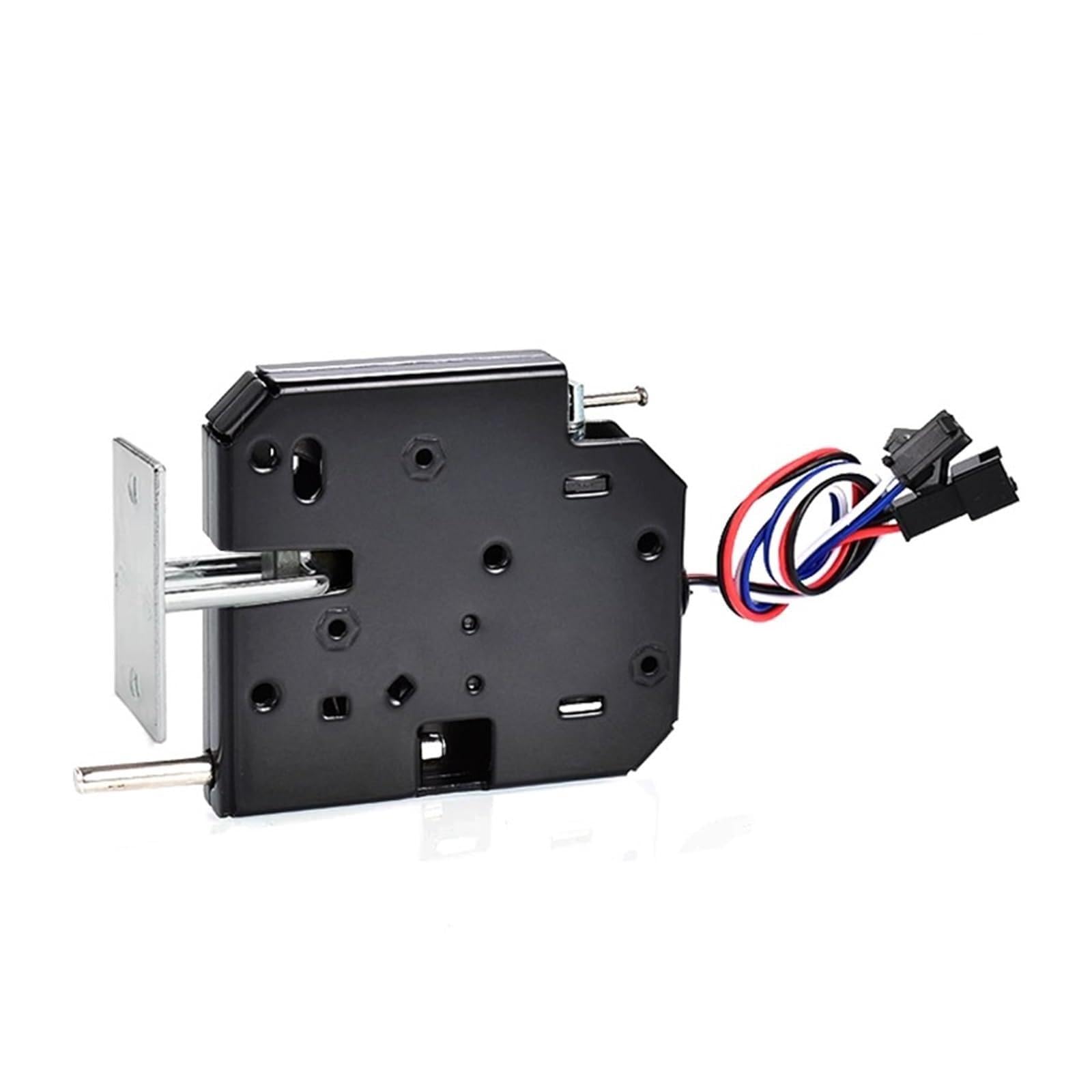 Hyrtefbn Black-Dc24v Electromagnet Control Lock Mini Electric Lock With Push Rod Solenoid Electromagnetic Control