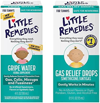 Little Remedies Gripe Water 4 oz and Gas Relief Drops 0.5 oz Pack, Safe for Newborns
