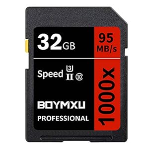 32GB Memory Card, BOYMXU Professional 1000 x Class 10 Card U3 Memory Card Compatible Computer Cameras and Camcorders, Camera Memory Card Up to 95MB/s, Red/Black