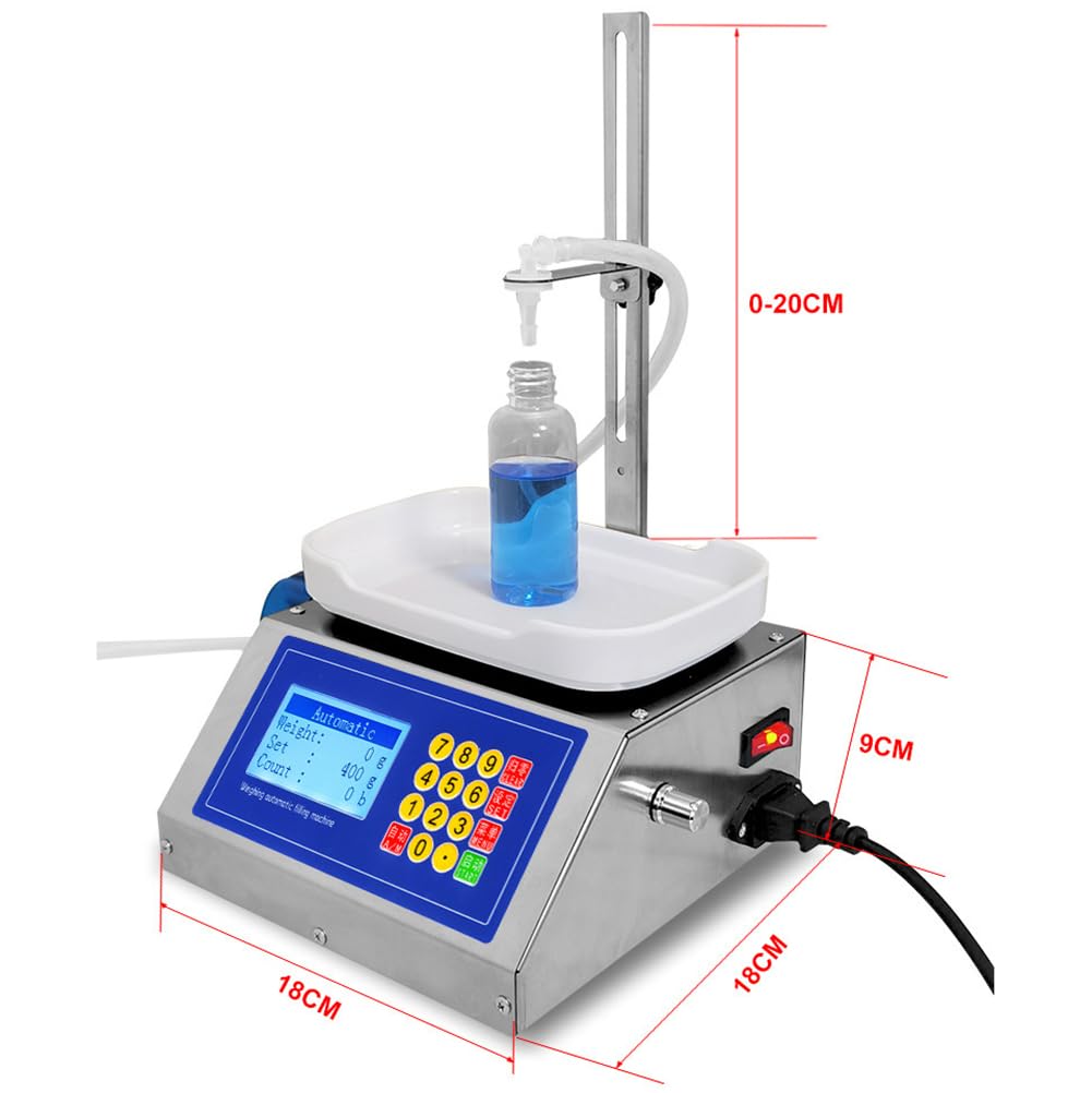 Llenadora De Control Digital, Máquina De Llenado De Líquidos Pequeña, Máquina De Llenado De Bomba Peristáltica Con Pesaje De Líquidos, Volumen De Llenado 2-300 G, Peso Máximo 500 G, Para Esencia