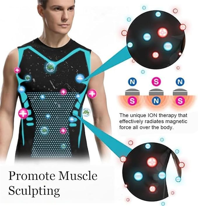 Evolv-Off V Boost Men Shirt, Comfortable Breathable Shape Wear Shoulder Compression Vest, Shaping Sleeveless V Neck Tank Top2