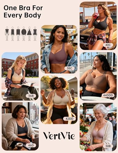 Image of Vertvie Jelly Bras for Women No Underwire Minimizer Support | Plus Size Older Lift, Full Coverage & Smoothing Back, Push Up, Separation & Supportive, Soft Comfy Seamless Wireless Bralette