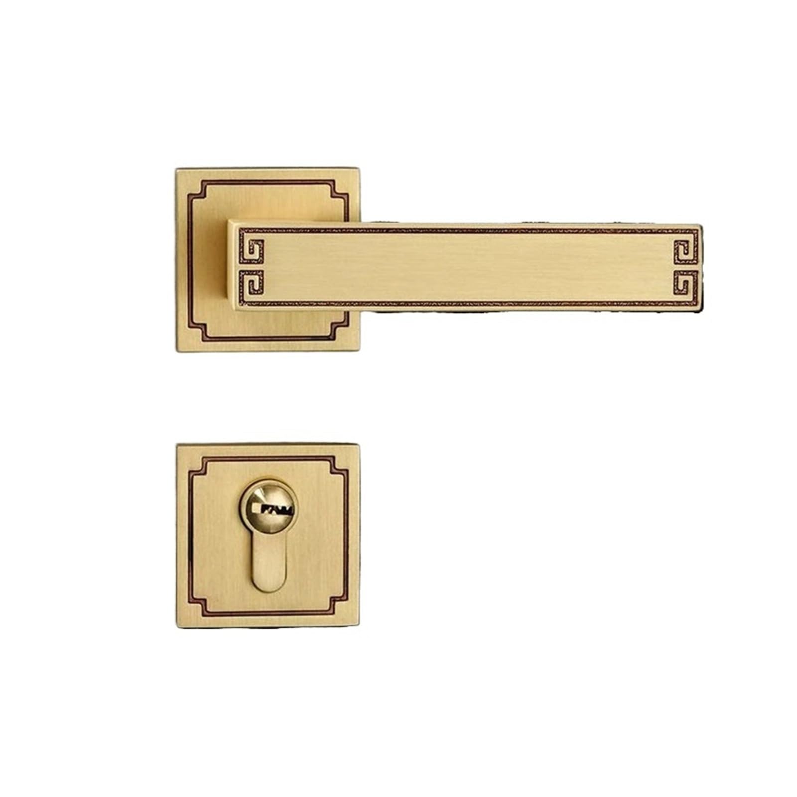 Bsaxithzb Yellow Bronze A Split Wooden Door Lock Indoor Silent Handle Furniture Hardware(Yellow Bronze A)