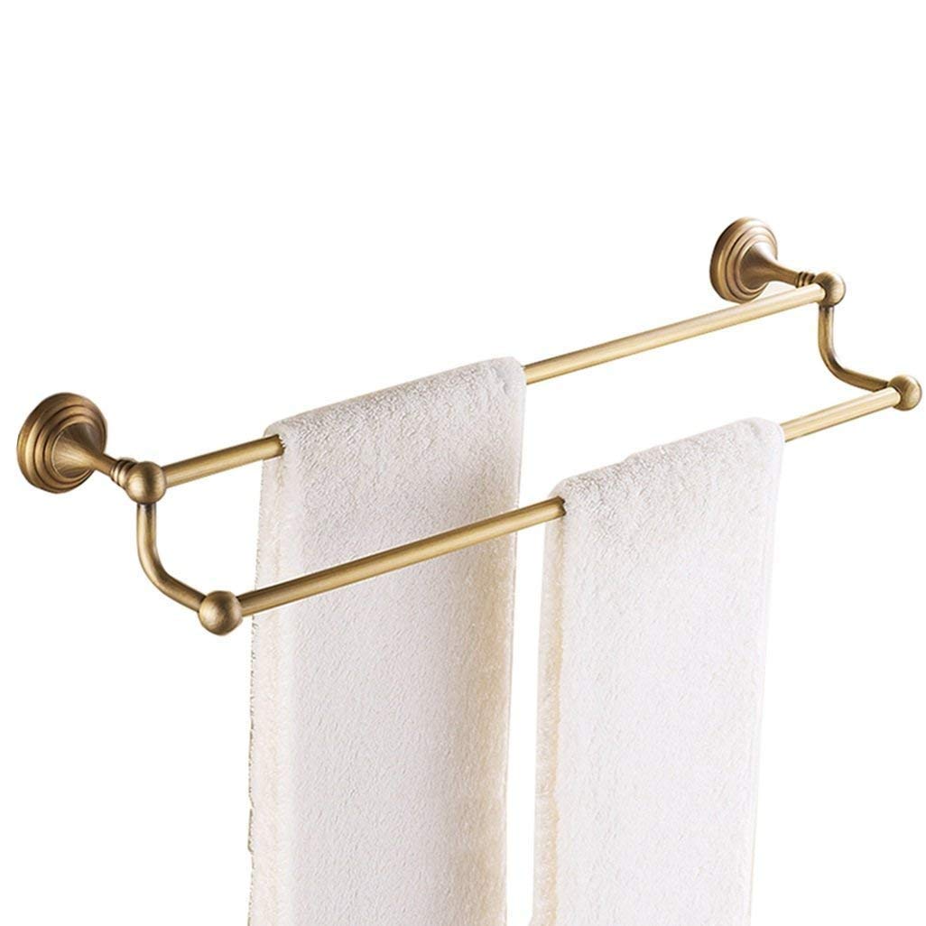Double porte-serviettes en laiton antique brossé de qualité supérieure