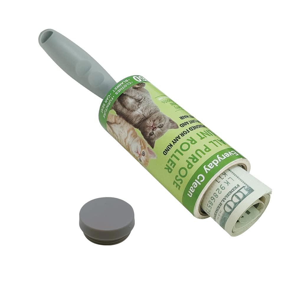 MyGiftHub Keep Your Secret- Lint Roller for Diversion Safe-Hidden Compartment for Keys, Cash and Valuables(Green)