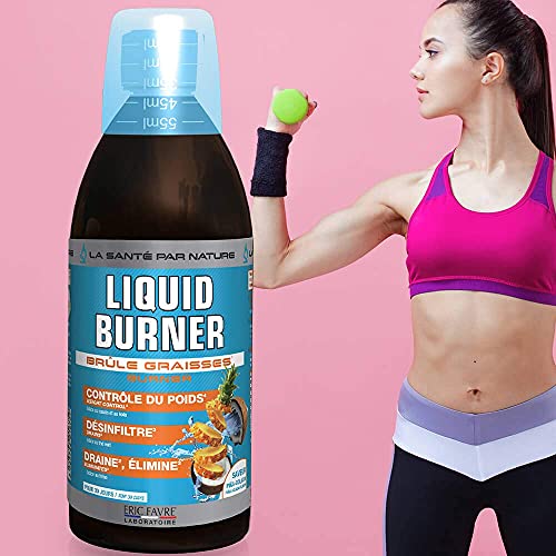 LIQUIDE BURNER, DRAINEUR 3 en 1 - Brûle Graisse, Contrôle du Poids, Destocke, Brûle les Graisses, Draine, Elimine - Flacon de 500ml - Saveur Pina Colada - Eric Favre – Image 4
