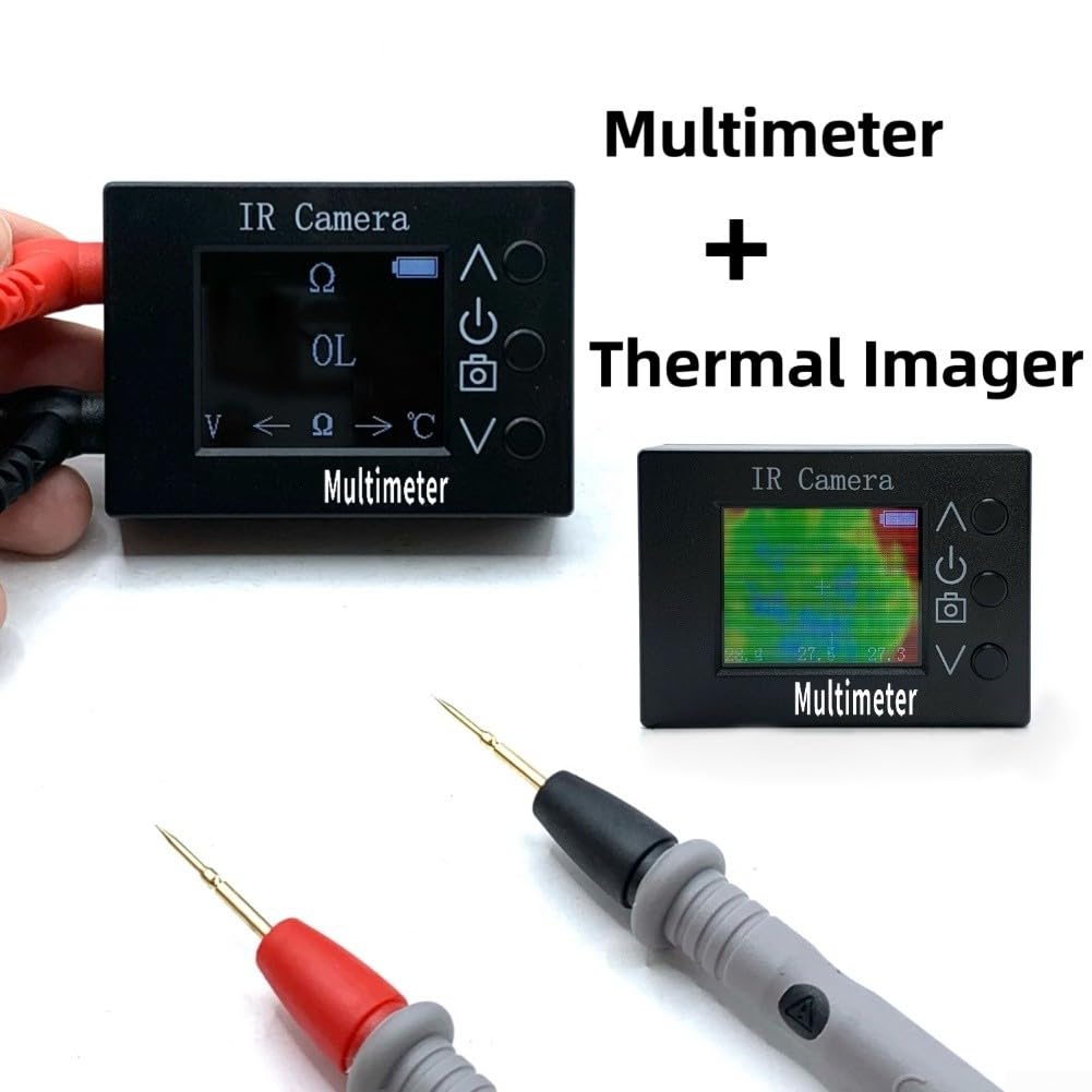 2-in-1 per multimetro IR per immagini termiche con fotocamera 32x24, da -40 a per gamma 300C, aggiornamento 8Hz, termometro digitale a infrarossi ricaricabile di tipo C per test HVAC