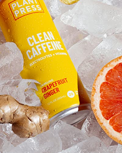 Plant Press - Grapefruit Ginger - Organic Clean Caffeine Energy Drink & Coffee Alternative - Full Range Of Vitamins, Electrolytes, No Sugar Alcohols, No Preservatives - 12 Fl Oz (Pack Of 12) #TOP7