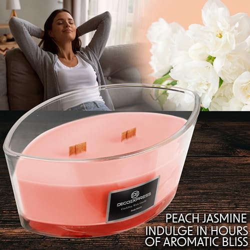DECO EXPRESS Scented Candles, Double Wick Crackle Candles, Long 50 Hours Burn Time, Calming & Cosy Home Decor, Birthday - Image 3