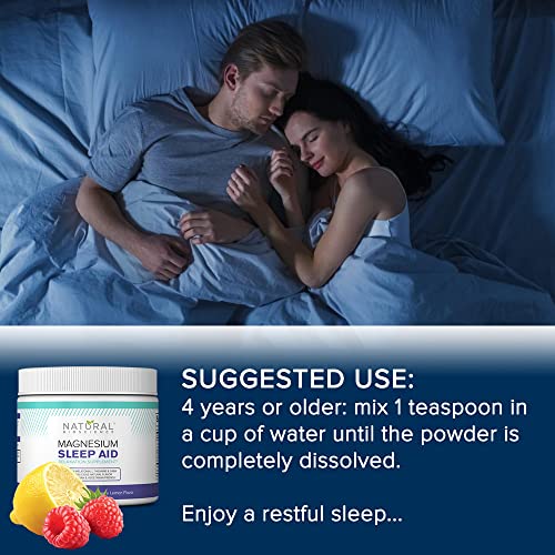 Magnesium Sleep Night Time Powder - Magnesium Citrate, Magnesium Glycinate With Melatonin, L-Theanine And Gaba Sleep Aid, Natural Sleep Supplement, Vegan, Gluten-Free, Raspberry Lemon Flavor #TOP5