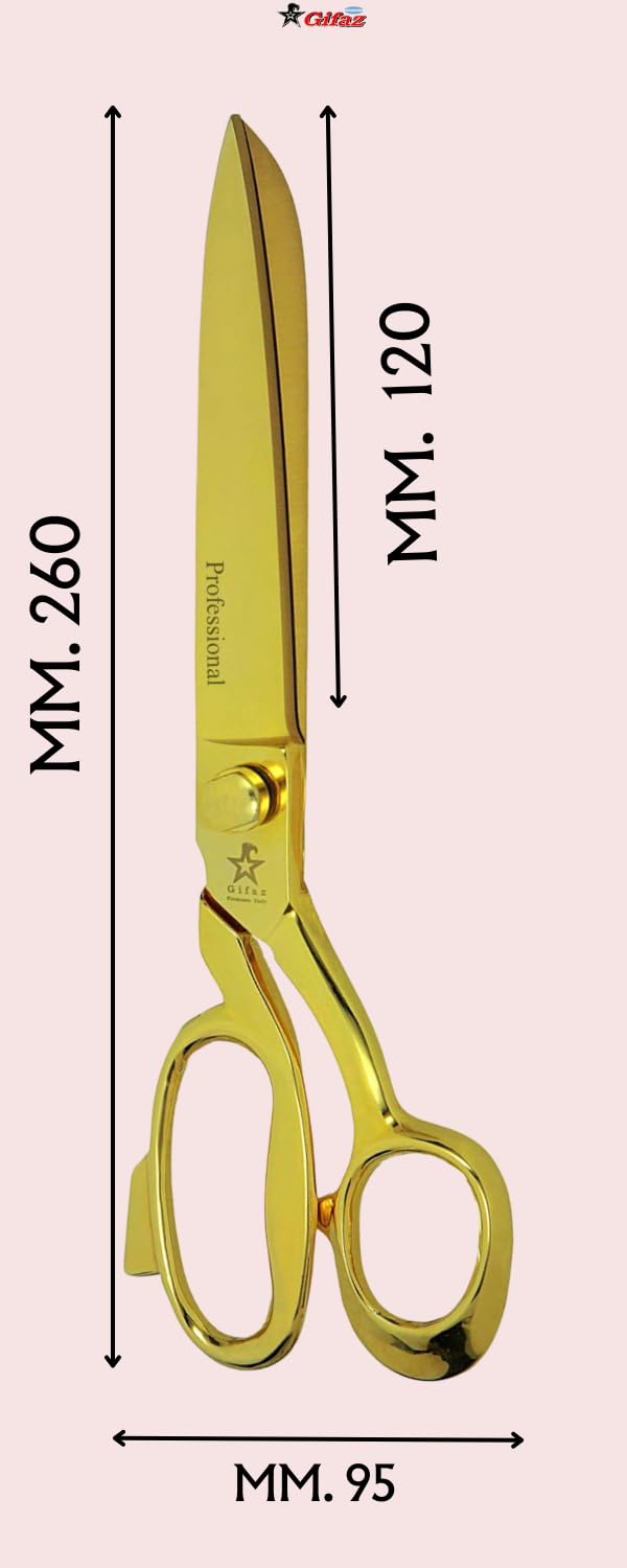 Gifaz Tijeras de costurera para inauguración y ceremonias de corte de cinta dorada. 26 cm