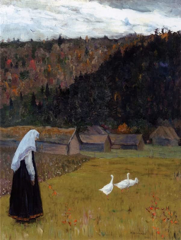 Impresión en lienzo Finca La Fine Mikhail Nesterov, cuadro decorativo de oficina 60x90cm