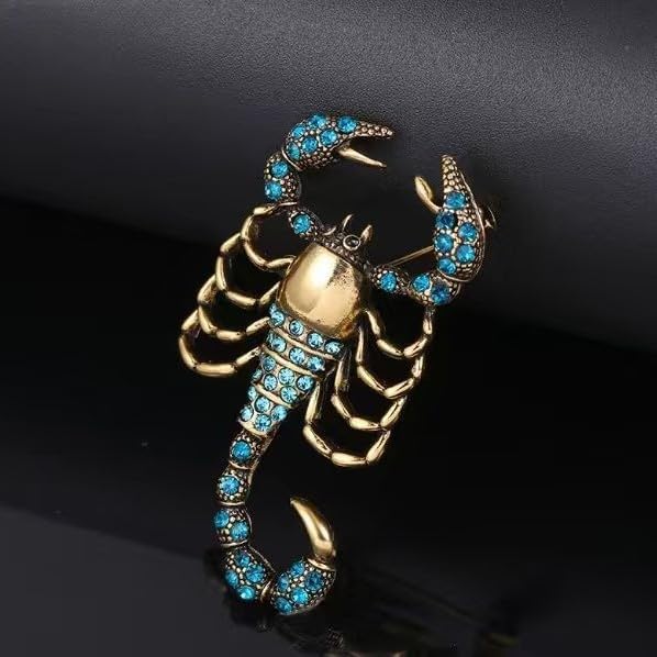 Vintage Scorpion Brooch with Rhinestones Sparkling Insect Animal Lapel Pin for Denim Jackets and Bags - Image 6