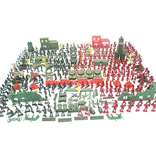 ikasus Army Men Military Set - 330 Pcs Cool Army Action Figures Battle Military Playset With Soldiers, Boats, Vehicles, Aircraft & Tanks- Pretend WWII Army Base & Military Toy Figurines for Kids (4cm)