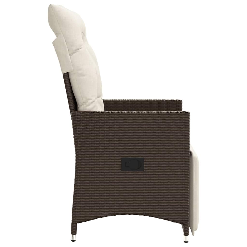 Sedie da pranzo da giardino, poltrona da giardino con cuscino, set da 2 pezzi, regolabile in poli rattan, sedia da giardino, sedia da sala da pranzo, sedia da balcone, mobili da giardino per