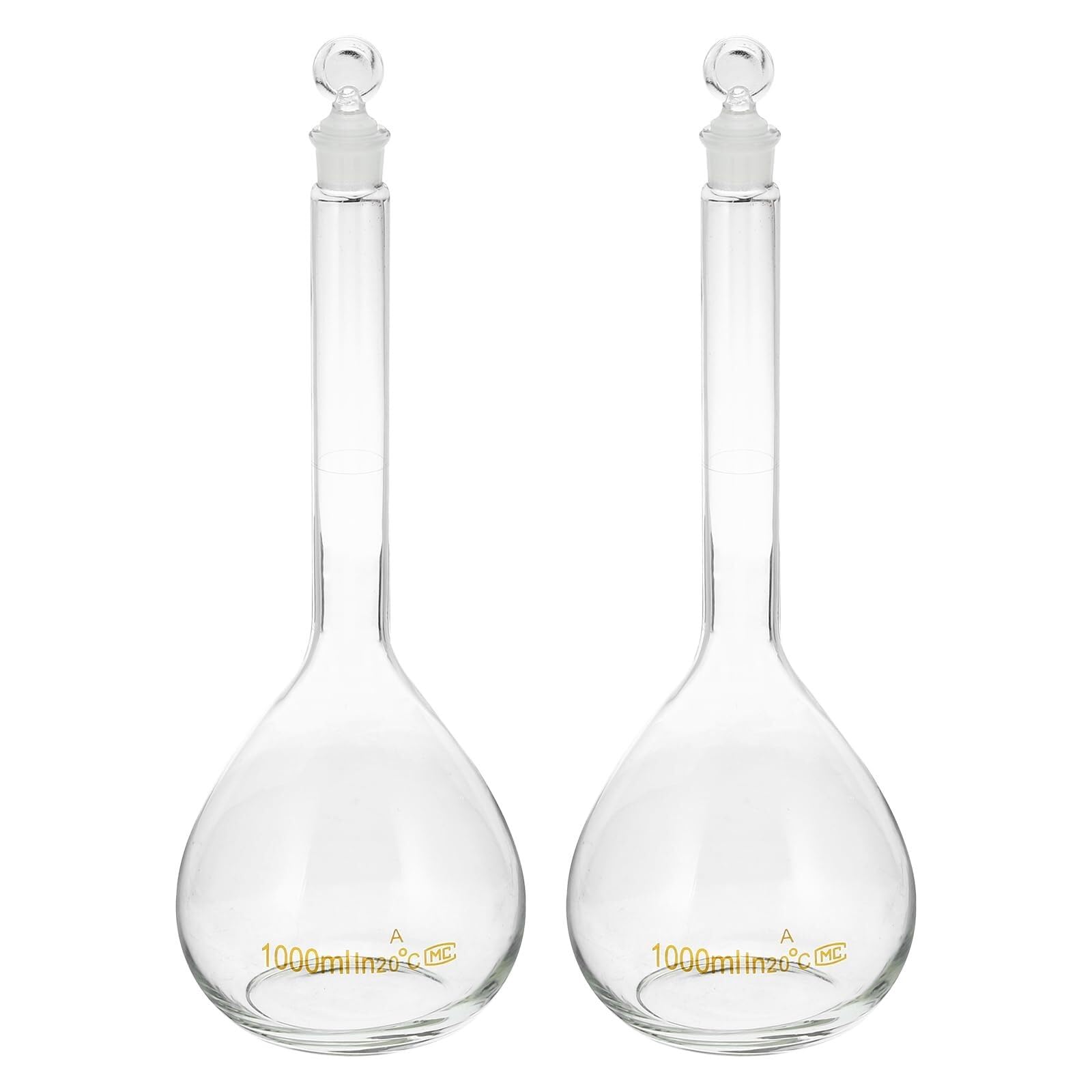 Fiole jaugée 1000ml verre borosilicate graduation précise labo - 7