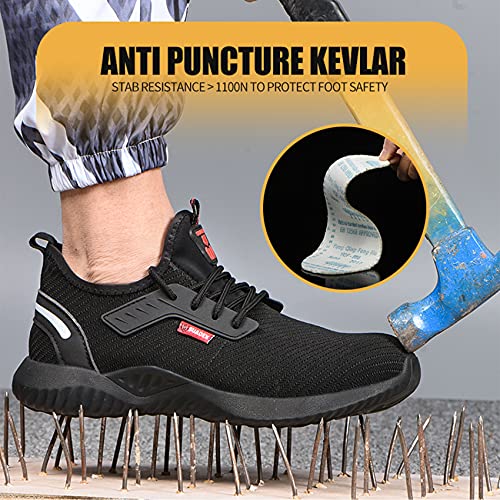 SUADEX Veiligheidsschoenen, werkschoenen met stalen neus, sneakers voor dames en heren, lichtgewicht, ademend… - Image 6