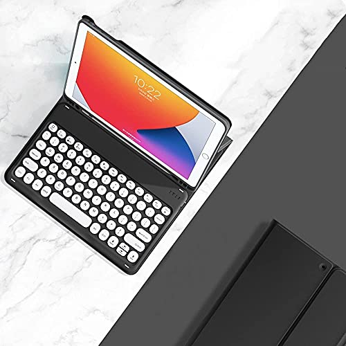 QIYIBOCASE Keyboard Case for iPad Air 13 Inch M2 2024/ iPad Pro 12.9 Case (6th/5th Gen/4th Gen),Candy Round Keys Detachable Magnets Keyboard Case with Pencil Holder