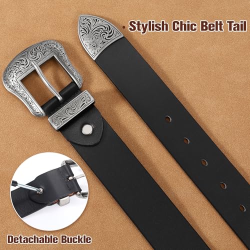 Cowboy Cowgirl Belts for Women Men Western Belts for Woman Country Belt for Pants Dresses with Vintage Buckle2