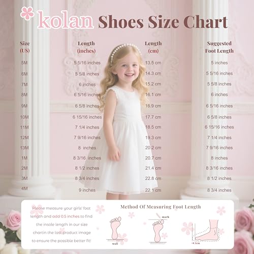 Image of Kolan Toddler Girl Sandals Open Toe Flat Princess Dress Shoes Little Kids