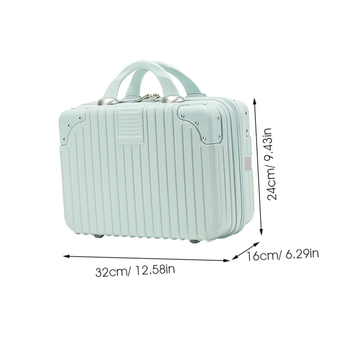 Angoily Valise de Maquillage Organisateur de Trousse à Cosmétiques en Abs et Pc Grosse Capacité à Fixer Poignée de Valise pour Voyage et Maison