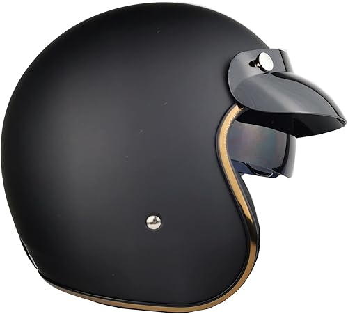 Miniatura 4 de Casco de motocicleta de cara abierta, aprobado por el DOT, para hombres y mujeres, con cuello en cuatrimoto, scooter