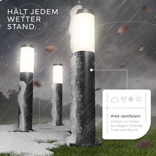4x Wegeleuchten Außen mit Erdspieß - E27 Fassung, Höhe 50 cm - Outdoor Pollerleuchte aus Edelstahl IP44 - Wegleuchte, Sockelleuchte, Standleuchte, Gehwegleuchten Außen, Wegbeleuchtung – Bild 6