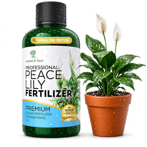 Professional Peace Lily Fertilizer Liquid 3-1-2 Concentrate 8 oz, Premium Peace Lily Plant Food,...