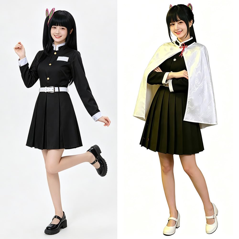 Disfraz de anime para mujer, talla de EE. UU., capa blanca, traje de fiesta