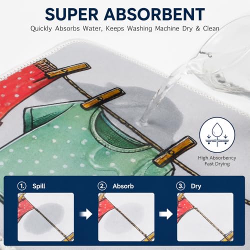 Image of Nuxovilar Clothesline Dryer Cover Top 2pcs 23.6x19.7in Polyester Mat | Dryer cover top clothesline protector mat laundry room home apartment dust proof (Clothesline)