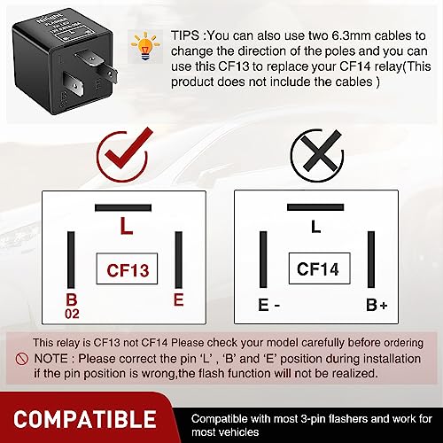 Image of Nilight 4PCS 12V 3Pin CF13 Adjustable Flasher Relay for Car Turn Signal | 4PCS 12V 3-pin CF13 adjustable flasher relays. Fixes hyper blink & no flash issues for LED /halogen car turn signals & hazards